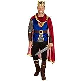 tectake Herrenkostüm König | Langarmshirt mit Wappen-Aufdruck | Bequeme Hose | inklusive Stiefel- und Armstulpen (XL)