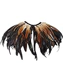 keland Gothic Feder Umhang Schal Bolero Kragen Federumhang Federkragen Federjacke Schultertuch Schulterumhang Halloween-Kostüm (Gelb)