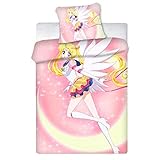 HNSRYLQX Sailor Moon Anime Bettwäsche 135x200, Baumwolle 100% Mikrofaser Mit Kissen - Geeignet Für Jugendliche Mädchen, Sailor Moon Staffel 1 (1,135x200cm)
