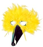 Federdomino, Vogelmaske, sortierte Farben, Maske, Karneval, Mottoparty, Accessoire (gelb)
