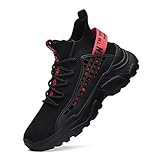 FUSHITON Turnschuhe Herren Sportschuhe Laufschuhe Joggingschuhe Sneakers Freizeit Schuhe Outdoor Straßen Traillauf Fitnessschuhe (Schwarz,43 EU)