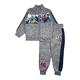 Marvel Spiderman Kinder Jungen Jogginganzug Sweat-Shirt mit JoggingHose 2tlg. Warm Trainingsanzug Gr. 92-128cm Pyjamas set Geschenk Superheld Kostüm (DE/NL/SE/PL, Numerisch, 116, Regular, Grau)