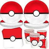 50 Stück Partygeschirr Set,Partygeschirr Geburtstag,Kindergeburtstag Geschirr Set,Kindergeburtstag Deko,Geburtstag Deko,Mit Teller Becher Servietten,Party Geschirr für 10 Gäste