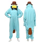 Erwachsene Unisex Pyjamas Kostüm Jumpsuit Tier Schlafanzug Fasching Cosplay Karneval, Tly117blue, M(160cm-169cm)