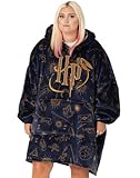 Harry Potter Vuddie Übergroßer Decken-Hoodie für Männer und Frauen | Flauschiger Fleece-Pullover mit Symbolen und Logo für Damen und Herren | One-Size-Sweatshirt mit großer Tasche