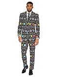 OppoSuits Weihnachtsanzüge für Herren – Besteht aus Sakko, Hose und Krawatte, Pac-Man, 54 EU