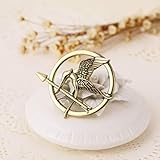 1Pcs Modeschmuck Film Die Tribute von Panem Tiere Vögel Broschen Abzeichen für Frauen Mann Kleidung Rucksack Symbol Brosche Stifte, Antik vergoldet
