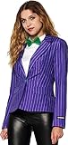 Suitmeister Damen-Blazer - The Joker DC Comic Characters - Tailliert Party Kostüme - Lila