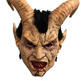 Krampus kostüm Erwachsene, Lucifer Maske Erwachsene - Gruseliger Teufel Krampus Maske Terrifier Ziege Halloween Maske Horror Krampusmaske Krampus Kostüm Party Requisiten für Karneval Cosplay