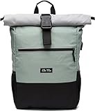 Ela Mo Schulrucksack Rolltop Rucksack für Damen | Mintgrey