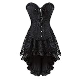 Jutrisujo korsett kleid elegant damen corset dress Schwarz S