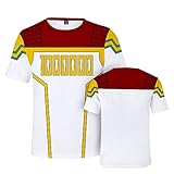 Jilijia My Hero Academia T-Shirt 3D Farbiger Druck Midoriya Izuku Top Kurzarm Shirt Sommer MHA Kostüm, Lemillion, L