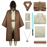 Antsparty Ritter Kostüm für Erwachsene Kinder, 9-teiliges Ritter Robe Set mit Umhang Hemd Hosen Lichtschwert Halskette, Mittelalterliches Kostüm Outfit für Halloween Cosplay Karneval Party