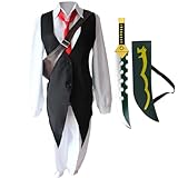 Zhongkaihua The Seven Deadly Sins Meliodas Cosplay Outfit Anime Kostüm & LostVayne Holzrequisite Herren Rollenspiel Anime Karneval Halloween Party Karneval Uniform
