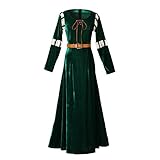 COSDREAMER Damen Renaissance Mittelalter Kostüm Cosplay Kleid Halloween Renaissance Outfit (M, Grün)