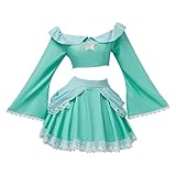 Willyacos Prinzessin Rosalina Kostüm Erwachsene Blaues Kleid Sexy Rosalina Cosplay Kostüm Outfit Top Rock für Teen Frauen (XXL, Blau)