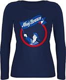 Langarmshirt Damen - Karneval & Fasching - Ahoj Brause Kostüm Ahoj-Brause Verkleidung - XL - Marineblau - Oberteil Carnaval Shirt Langarm „Fasching“ Oberteile karnevalsartikel langärmlig