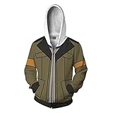 QYIFIRST Unisex Anime 3D Druck Pullover mit Kapuze Streetwear Cosplay Kostüm Superheld Kapuzenjacke für Herren Damen Braun 5XL(Brustumfang 125cm)