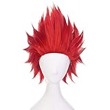 Topcosplay Anime Perücke Rot, kurz Cosplay Perücke mit Perückenkappe Perücke für Halloween, Kostüm Party, Karneval, Fasching