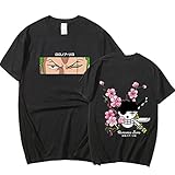 Sybnwnwm One Piece Tshirt Zoro Cute Casual Leicht Weich Anime Crewneck Fashion T Shirt