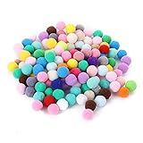 Bunte Flauschige Pom 20mm Pom bälle Pompons zum Basteln Hoch elastische Pompons Plüsch Bälle für Hobbybedarf und kreatives Basteln DIY Kreativen zum Basteln von Girlanden Filzkugelteppich 100 Stücke