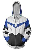 QYIFIRST Zip-Up Hoodie Rance Langarm Sweatshirt Zipper Jacket Cosplay Kostüm Unisex Anime 3D Druck Jacket Blau/Weiß S (Chest 104cm)