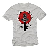 Anime T-Shirt Herren - Itachi Shinden - Naruto Nerd Geschenke Grau L