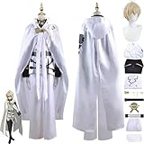 ZHAOSJ Anime Seraph of The End Mikaela Hyakuya Cosplay Kostüm Outfit Krui Tepes Uniform Komplettset Halloween Karneval Party Dress Up Anzug mit Perücke