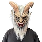 Krampus kostüm Damen, Lucifer Maske Erwachsene - Ziege Kopfbedeckung Teufel Krampus Maske Terrifier Halloween Maske Horror Krampusmaske Krampus Kostüm Requisiten für Karneval Cosplay