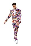 OppoSuits Herren Sesamstraße Anzug - Offizieller Anzug - Slim Fit - inklusive Blazer, Hose und Krawatte - Multicolor