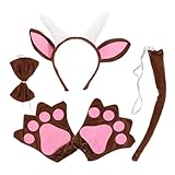 Toyvian 1 Satz Ziege Stirnband Halloween-Fliege Halloween Party Ziegenkostüm-Stirnband Ziegenkostüm Für Kinder Plüschtierohr Teufel Haarband Ziegenohren Karikatur Ausgabekarte Stoff Frau