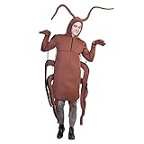 Lustiges Kakerlaken-Kostüm Halloween Party Rollenspiel Kostüm Braun Tier Halloween Party Cosplay Dress Up Braun Gross Bug Outfit Party Streiche Witz Gag Geschenke Einteiliges Outfit (Braun, One Size)