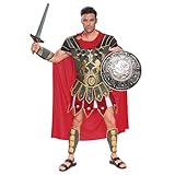 Spooktacular Creations Mutige Roman Gladiator Kostüm Set für Herren Halloween Verkleidung Dress Up Party (Standard, Red)