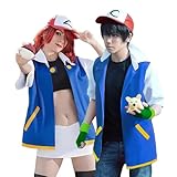Laahoem Unisex Trainer Hoodie Anime Cosplay Kostüme Jacke Handschuhe Hut Set, blau, Medium