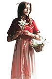 agfosa FF7 Cosplay Aerith Outfit Halskette Damen Kostüm Aerith Gainsborough Kleid L