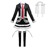 OSIAS Celestia Ludenberg Cosplay Outfit Set Japanische Dienstmädchen Cosplay Kostüm (XXL)