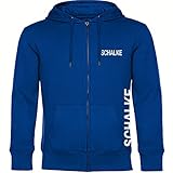 multifanshop Kapuzen Sweatshirt Jacke - Schalke - Brust & Seite - Druck weiß - Sweat Größe 3XL blau