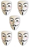 HAC24 5X V wie Vendetta Maske Anonymous Party Halloween Karneval Maske