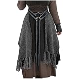 keland Mittelalter Accessoire Seil Gürtel Wikinger Gürtel Bindegürtel für Damen Herren (Grau)