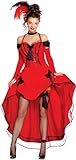 Fiestas Guirca Sexy Burlesque Kostüm Damen - Can Can Korsett Kleid Damen Kostüm - Größe M 38–40 - Rotes Corsagenkleid, Korsage Kleid Fastnacht, Red Corset Dress, Sexy Kostüm Burlesque Kleid Fasching