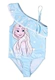 Disney Die Eiskönigin Badeanzug mit Rüschen für Mädchen - ELSA Frozen Kinder Schwimmanzug Blau (DE/NL/SE/PL, Numerisch, 110, 116, Regular, Blau)