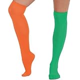 PARTY DISCOUNT Strümpfe Overknee für Kinder, grün-orange