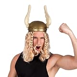 Boland 01372 - Erwachsenenhelm Gallischer Krieger, Einheitsgröße, Mehrfarbig, Asterix-Kostüm, mit Flügeln, Kostüm, Karneval, Mottoparty