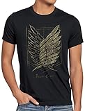 CottonCloud Protect The Wall Herren T-Shirt AOT on Attack Anime Titan, Größe:M, Farbe:Schwarz