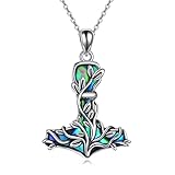 CUPENDA Thor Hammer Halskette Sterling Silber Mjolnir Baum des Lebens Anhänger Nordic Wikinger Schmuck Geschenke für Damen