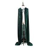 Halloweenkostüm Frauen Männer Cosplay Kap Mantel Kostüm für Rollenspiele (Dark Green, 150cm)