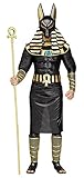 shoperama 7-teiliges Herren Kostüm Ägyptischer Gott Anubis König Ägypter Verkleidung Totengott Mythologie Gottheit, Größe:M/L