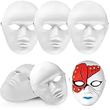 LUKIUP 10 Stück DIY Weiße Papier Maske, Maskerade Maske, Halloween Maske, Theathermaske zum Bemalen Unbemalt Masken für Kinder Erwachsene Karneval, Fasching, Party Cosplay, Herren