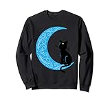 Schwarze Katze Halbmond Mond Seemann Mama Sweatshirt