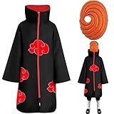 SHAWINKLE Anime Mantel Kinder Mit Maske Unisex Cosplay Anime Kostüm Kinder Für Jungen Mädchen Und Anime-Fans Für Halloween Weihnachten Karneval